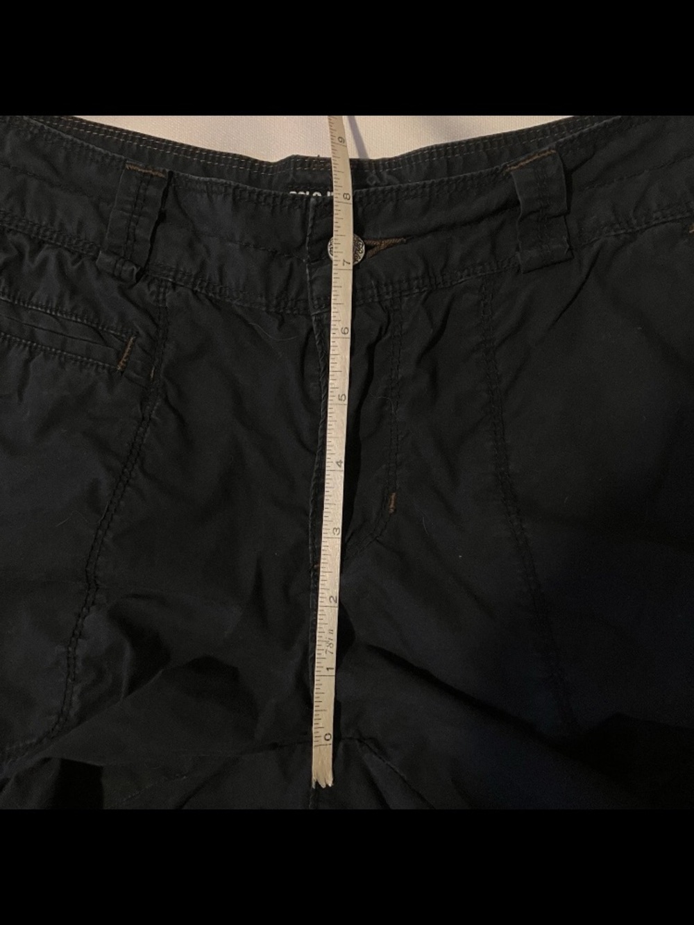 Y2K VTG Polo Jeans Co Ralph Lauren Bermuda Cargo Shorts Black Size 6 - Picture 8 of 8